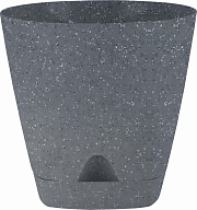 Горшок для цветов с прикорневым поливом InGreen коллекция Stone, пластиковый, 4л, 200мм, 200х200х190 (IG6301)