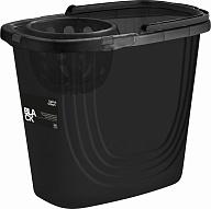 Ведро прямоугольное Spin&Clean Black с отжимом 10 л