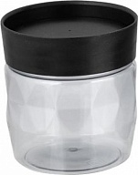Банка для сыпучих продуктов Plast Team коллекция BLACK, 0,5л, круглая, 95х95х100 (PT1701)