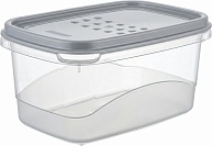 Контейнер для продуктов Plast Team, с гибкой полиэтиленовой крышкой, 0,6л, прямоугольный, 143х100х72 (PT1131)