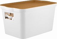 Ящик для хранения Keeplex коллекция Wood, с крышкой, soft-touch, 24л, 452х298х244 (KL3505)