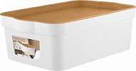 Ящик для хранения Keeplex коллекция Wood, с крышкой, soft-touch, 6л, 320х211х110 (KL3502)