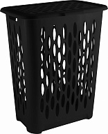 Корзина для белья Keeplex коллекция Black, с откидывающейся крышкой, пластиковая, 37л, 422х290х515 (KL1801)
